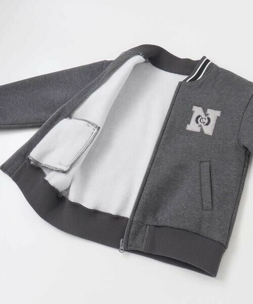 nexchic / ネクシック ノーカラージャケット | ロゴバッチ裏ジャギー裏毛スタジャン(110~150cm) | 詳細16