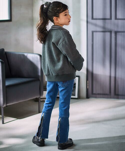 nexchic / ネクシック ノーカラージャケット | ロゴバッチ裏ジャギー裏毛スタジャン(110~150cm) | 詳細5