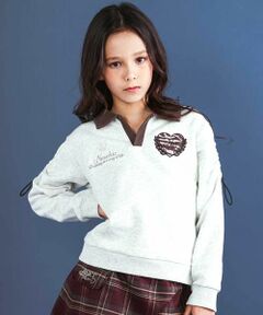 nexchic / ネクシック スウェット | ロゴバッチ裏起毛裏毛ラガーシャツ(110~150cm)