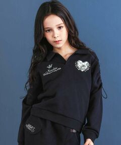 nexchic / ネクシック スウェット | ロゴバッチ裏起毛裏毛ラガーシャツ(110~150cm)