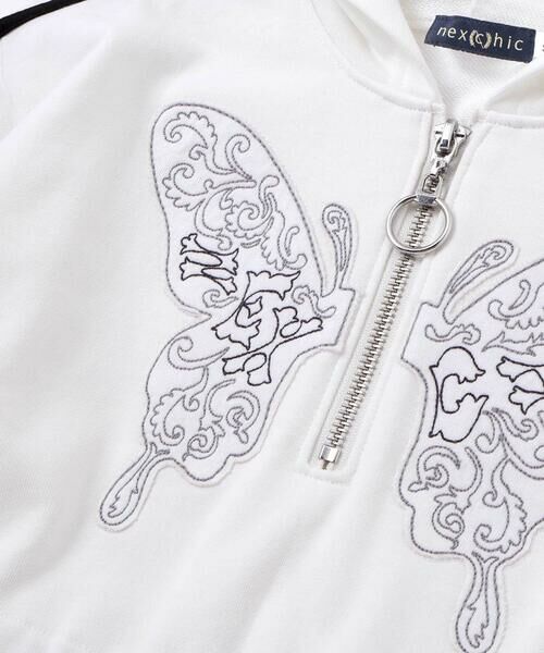 nexchic / ネクシック ミニ丈・ひざ丈ワンピース | バタフライパッチフード付き裏毛ワンピース(110~150cm) | 詳細6