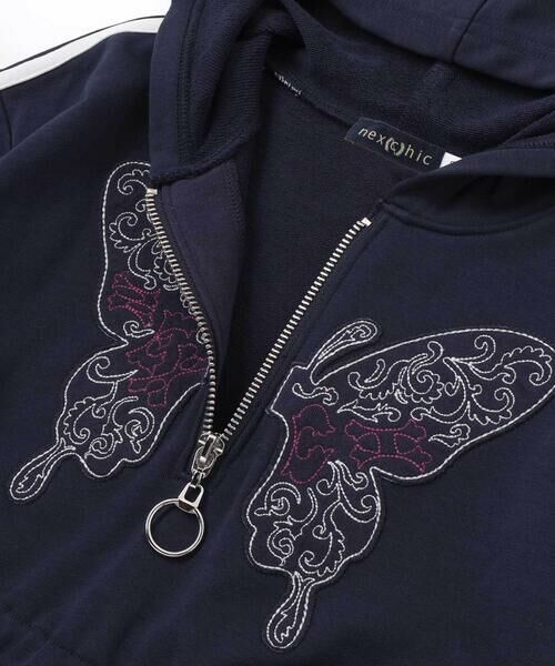 nexchic / ネクシック ミニ丈・ひざ丈ワンピース | バタフライパッチフード付き裏毛ワンピース(110~150cm) | 詳細11