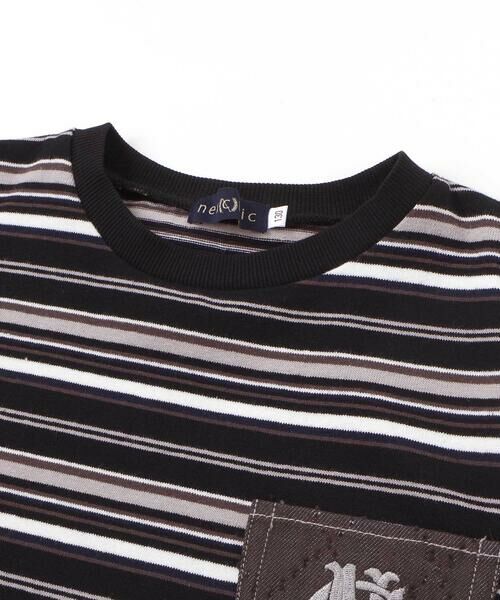 nexchic / ネクシック Tシャツ | ロゴ入り長袖Tシャツ＋マルチボーダー半袖Tシャツセット(110~150cm) | 詳細10
