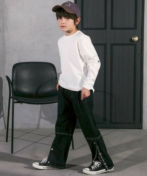 nexchic / ネクシック Tシャツ | ロゴ入り長袖Tシャツ＋マルチボーダー半袖Tシャツセット(110~150cm) | 詳細3