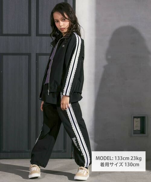 nexchic / ネクシック ノーカラージャケット | レースライン入りタフタジャケット(110~150cm) | 詳細1