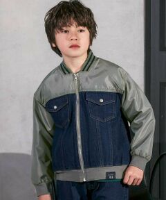 nexchic / ネクシック ブルゾン | タフタｘデニムドッキングブルゾン(110~150cm)