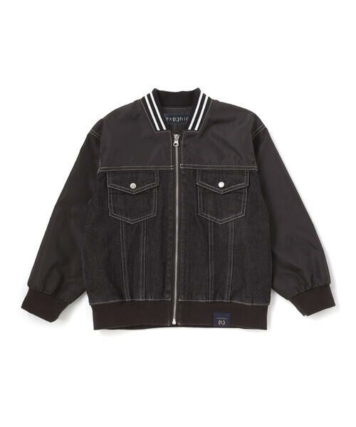 nexchic / ネクシック ブルゾン | タフタｘデニムドッキングブルゾン(110~150cm) | 詳細3
