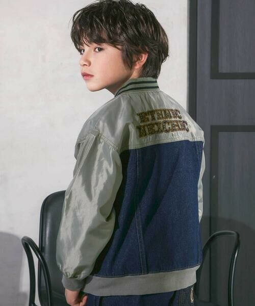nexchic / ネクシック ブルゾン | タフタｘデニムドッキングブルゾン(110~150cm) | 詳細7