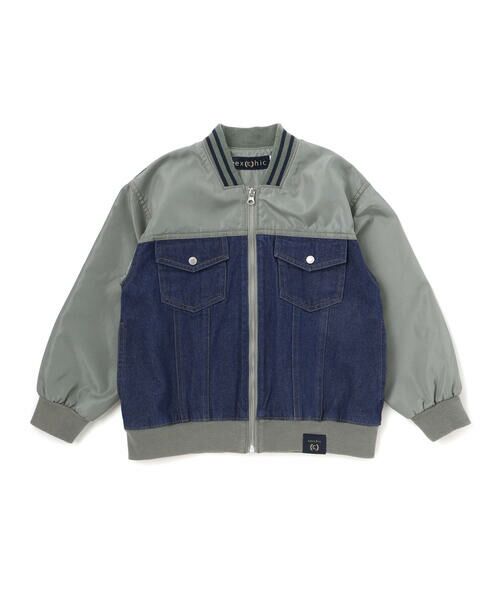 nexchic / ネクシック ブルゾン | タフタｘデニムドッキングブルゾン(110~150cm) | 詳細8