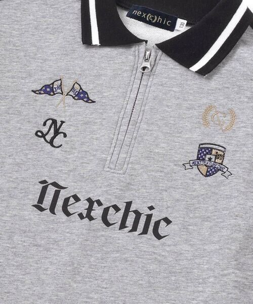 nexchic / ネクシック ポロシャツ | ミニ裏毛ハーフジップロゴ刺しゅうポロシャツ(110~150cm) | 詳細12