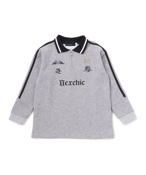 nexchic / ネクシック ポロシャツ | ミニ裏毛ハーフジップロゴ刺しゅうポロシャツ(110~150cm) | 詳細8