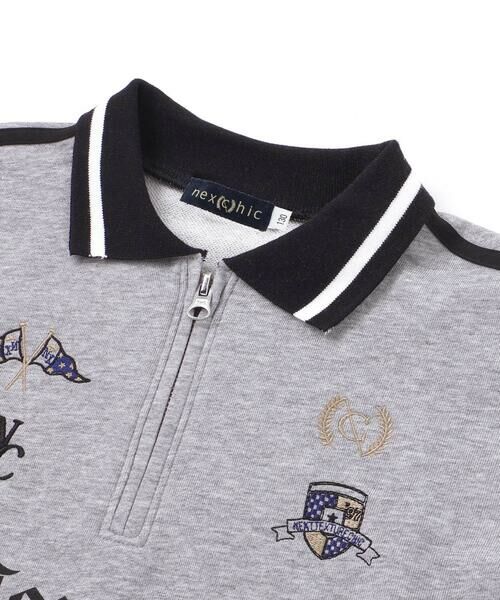 nexchic / ネクシック ポロシャツ | ミニ裏毛ハーフジップロゴ刺しゅうポロシャツ(110~150cm) | 詳細10