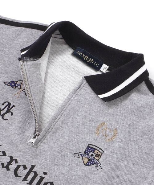 nexchic / ネクシック ポロシャツ | ミニ裏毛ハーフジップロゴ刺しゅうポロシャツ(110~150cm) | 詳細11