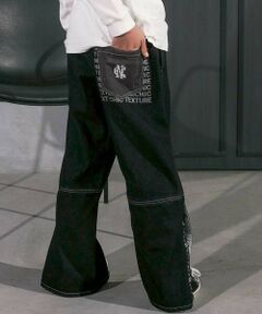 nexchic / ネクシック デニムパンツ | ボタンスリット開きワイドデニムパンツ(110~150cm)