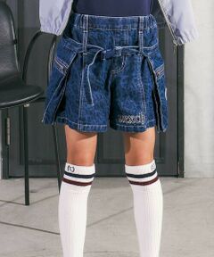 nexchic / ネクシック ショート・ハーフ・半端丈パンツ | ツイルヒョウ柄デニムショートパンツ(110~150cm)