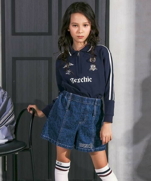 nexchic / ネクシック ショート・ハーフ・半端丈パンツ | ツイルヒョウ柄デニムショートパンツ(110~150cm) | 詳細8