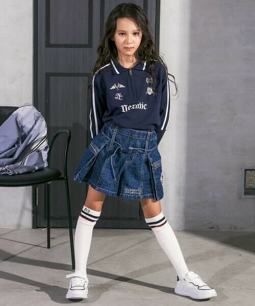 nexchic / ネクシック ショート・ハーフ・半端丈パンツ | ツイルヒョウ柄デニムショートパンツ(110~150cm) | 詳細9