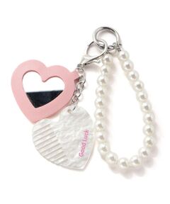 nexchic / ネクシック キーホルダー・ストラップ | ハートフラワーミラー＆ハートコーム付きストラップ