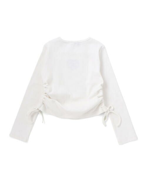 nexchic / ネクシック Tシャツ | スクエアネックサイドギャザーテレコ長袖Tシャツ(110~150cm) | 詳細4