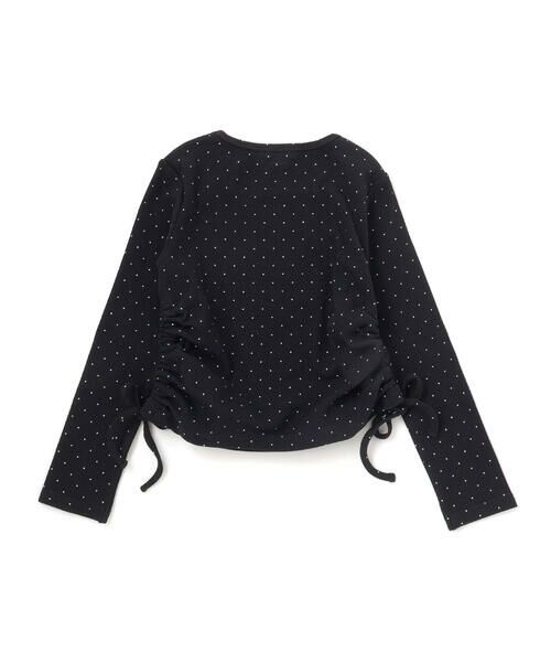 nexchic / ネクシック Tシャツ | スクエアネックサイドギャザーテレコ長袖Tシャツ(110~150cm) | 詳細6