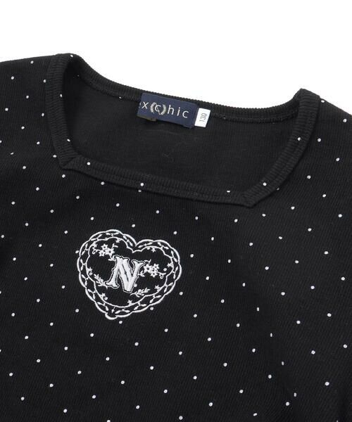 nexchic / ネクシック Tシャツ | スクエアネックサイドギャザーテレコ長袖Tシャツ(110~150cm) | 詳細7