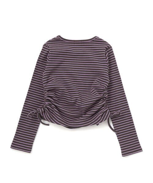 nexchic / ネクシック Tシャツ | スクエアネックサイドギャザーテレコ長袖Tシャツ(110~150cm) | 詳細17