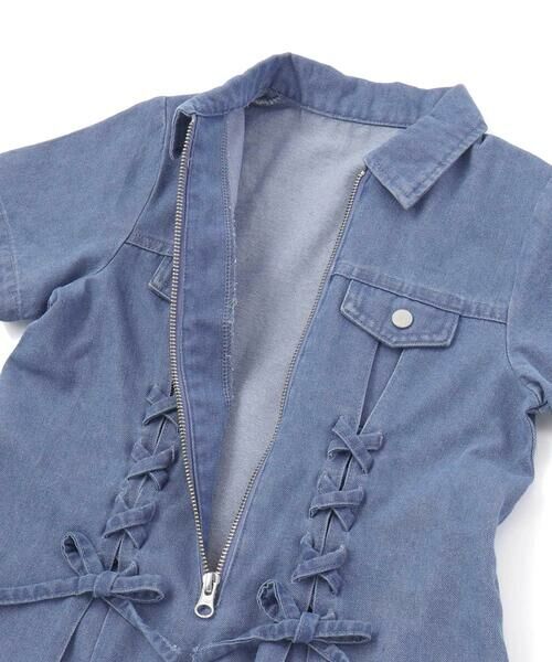 nexchic / ネクシック ミニ丈・ひざ丈ワンピース | プリンセスラインレースアップデニム＆ツイルワンピース(110~150cm) | 詳細5