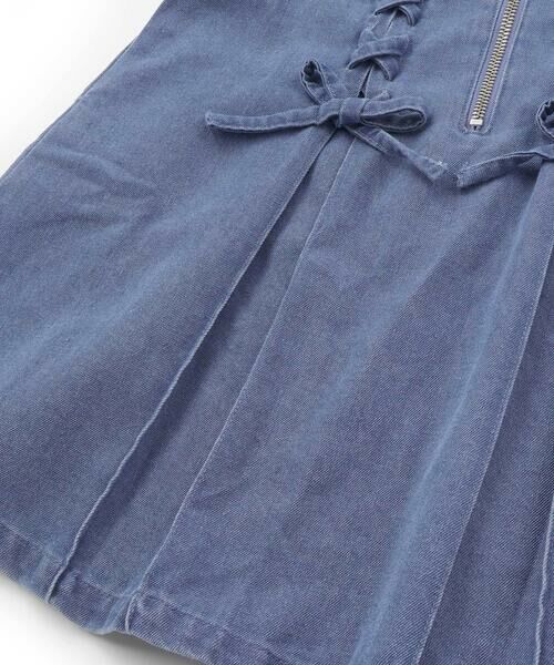 nexchic / ネクシック ミニ丈・ひざ丈ワンピース | プリンセスラインレースアップデニム＆ツイルワンピース(110~150cm) | 詳細7