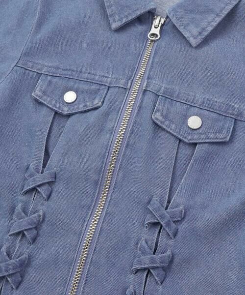 nexchic / ネクシック ミニ丈・ひざ丈ワンピース | プリンセスラインレースアップデニム＆ツイルワンピース(110~150cm) | 詳細3