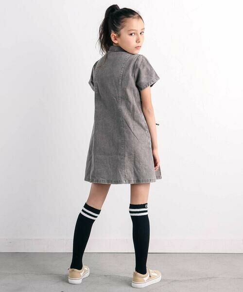 nexchic / ネクシック ミニ丈・ひざ丈ワンピース | プリンセスラインレースアップデニム＆ツイルワンピース(110~150cm) | 詳細13