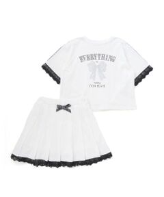 nexchic / ネクシック その他トップス | オーロラパッチ半袖Tシャツ＆フリーツスカートセットアップ(110~150cm)