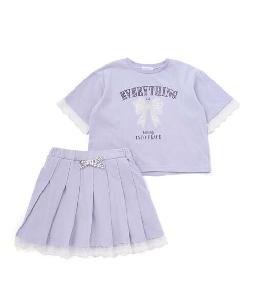 nexchic / ネクシック その他トップス | オーロラパッチ半袖Tシャツ＆フリーツスカートセットアップ(110~150cm) | 詳細20