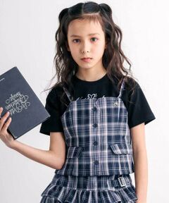 nexchic / ネクシック Tシャツ | チェックビスチェ＋スパンテレコ半袖Ｔシャツセット(110~150cm)