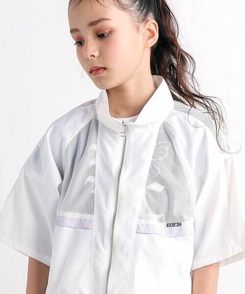 nexchic / ネクシック ノーカラージャケット | メッシュ切り替えタフタジップアップジャケット(110~150cm) | 詳細5