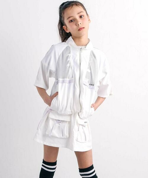 nexchic / ネクシック ノーカラージャケット | メッシュ切り替えタフタジップアップジャケット(110~150cm) | 詳細6