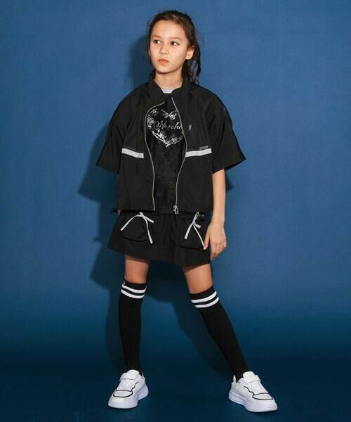 nexchic / ネクシック ノーカラージャケット | メッシュ切り替えタフタジップアップジャケット(110~150cm) | 詳細10