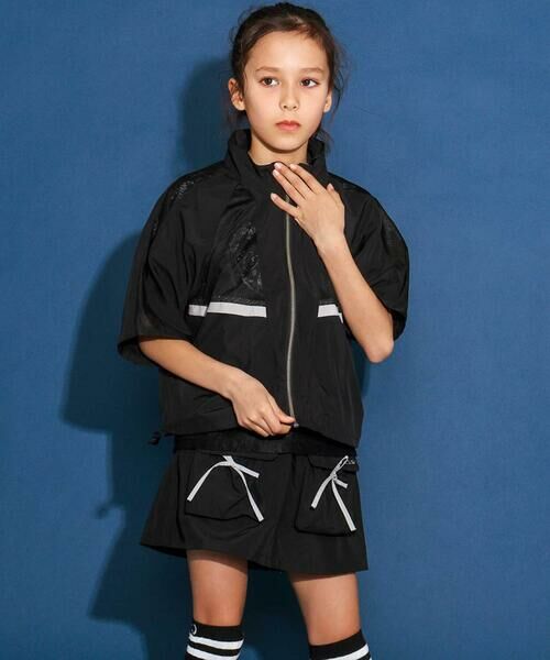 nexchic / ネクシック ノーカラージャケット | メッシュ切り替えタフタジップアップジャケット(110~150cm) | 詳細11