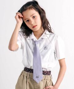 nexchic / ネクシック シャツ・ブラウス | ネクタイ付きブロード半袖シャツ(110~150cm)