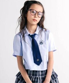 nexchic / ネクシック シャツ・ブラウス | ネクタイ付きブロード半袖シャツ(110~150cm)