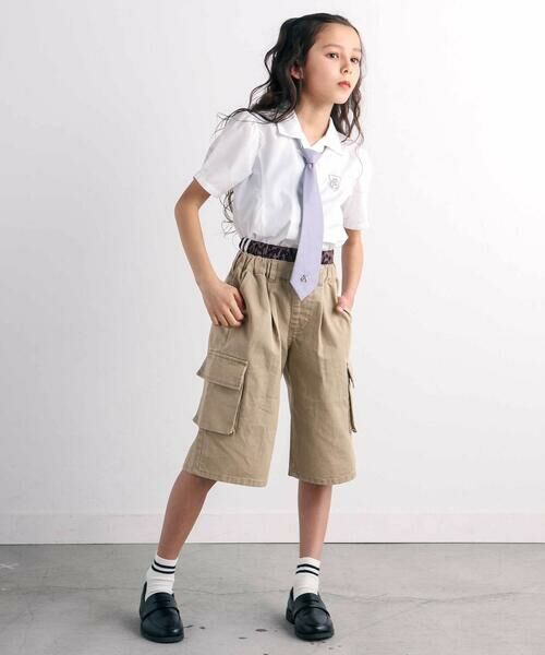 nexchic / ネクシック シャツ・ブラウス | ネクタイ付きブロード半袖シャツ(110~150cm) | 詳細2