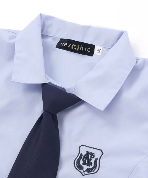nexchic / ネクシック シャツ・ブラウス | ネクタイ付きブロード半袖シャツ(110~150cm) | 詳細11