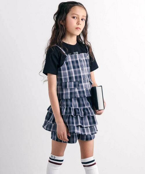 nexchic / ネクシック その他パンツ | バックフリルプリーツチェックツイルスカパン(110~150cm) | 詳細2