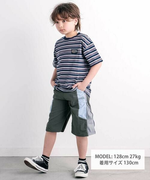 nexchic / ネクシック ショート・ハーフ・半端丈パンツ | サイドメッシュ切り替えタフタ6分丈パンツ(110~150cm) | 詳細1