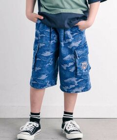 nexchic / ネクシック ショート・ハーフ・半端丈パンツ | ツイル＋デニムウエストレイヤードハーフパンツ(110~150cm)