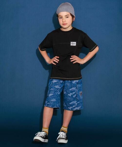 nexchic / ネクシック ショート・ハーフ・半端丈パンツ | ツイル＋デニムウエストレイヤードハーフパンツ(110~150cm) | 詳細12