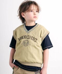 nexchic / ネクシック ベスト | Vネックタフタプルオーバーベスト(110~150cm)