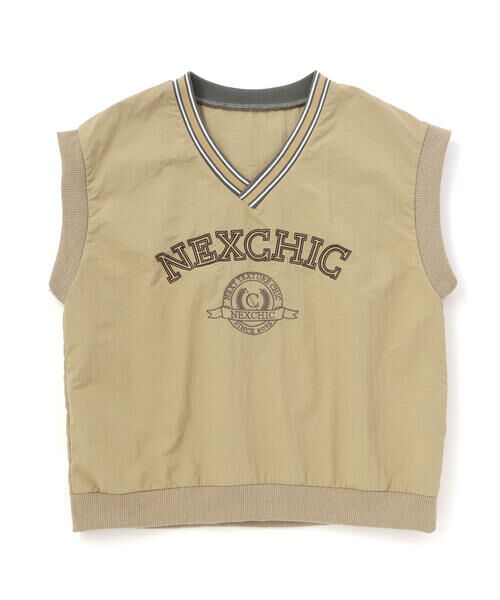 nexchic / ネクシック ベスト | Vネックタフタプルオーバーベスト(110~150cm) | 詳細13