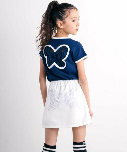 nexchic / ネクシック Tシャツ | バック蝶々レース天竺半袖Tシャツ(110~150cm) | 詳細13