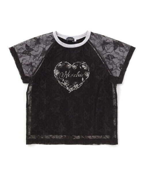 nexchic / ネクシック Tシャツ | チュールレイヤード天竺半袖Tシャツ(110~150cm) | 詳細4