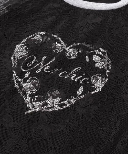 nexchic / ネクシック Tシャツ | チュールレイヤード天竺半袖Tシャツ(110~150cm) | 詳細6